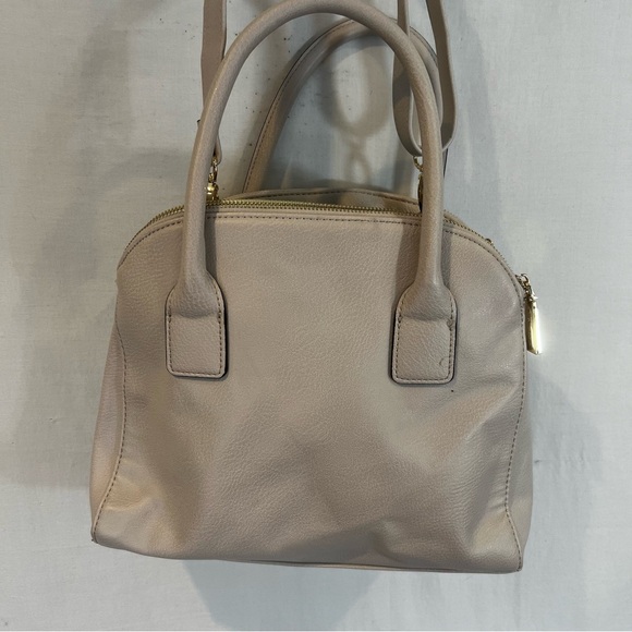 BIG BUDDHA Bone color Medium Handbag Tote Shoulder/Handle Bag 3D Flowers - Picture 8 of 12